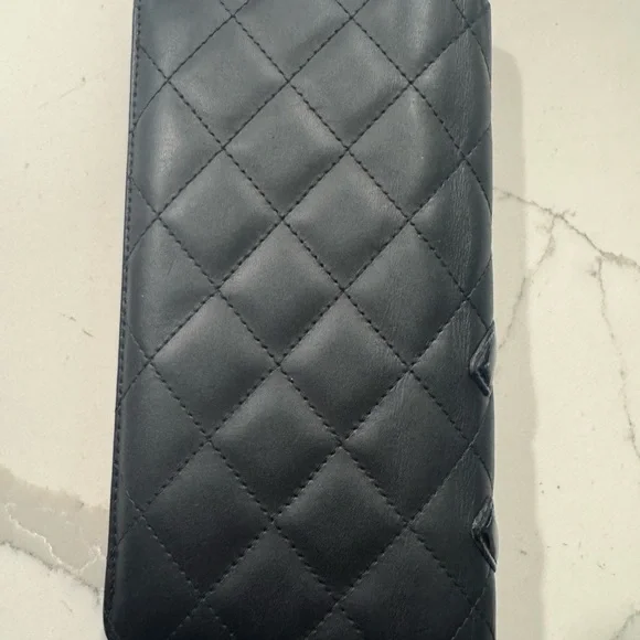💯Authentic CHANEL Quilted Cambon Long Black Calfskin w/ Silver Hardware - Picture 2 of 8